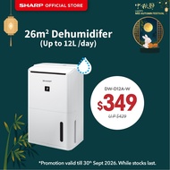 SHARP Dehumidifier (White) DW-D12A-W 13 - 26m2 Dehumidifier Moisture Absorber