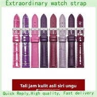 Purple Cowhide Genuine Leather Watch Strap With Butterfly Clasp For TISSOT LONGINES OMEGA FIYTA Men 