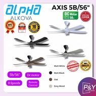 ALPHA Alkova AXIS 42 Inch DC Motor Ceiling Fan with 5 Blades (8 Speed Remote)