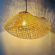 โคมไฟเพดาน ไม้ไผ่สาน ทรงโมเดิร์น มินิมอล โคมไฟประดิษฐ์ โคมไฟติดผนัง ไอเดีย ตกแต่งบ้าน โรงแรม รีสอร์ท