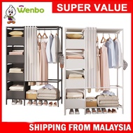Wenbo Multi Function Wardrobe Clothes Organization Storage Rack Bedroom Cupboard Hanging Clothes Mul