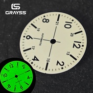 NEW full green C3 Lume pilot 28.5mm dial face watch accessories modified SKX for nh35 nh34 nh36 Miyo