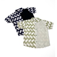 KEMEJA NunaBunaku father and son couple shirt sage, navy dark, DENIM kemeja budak lelaki