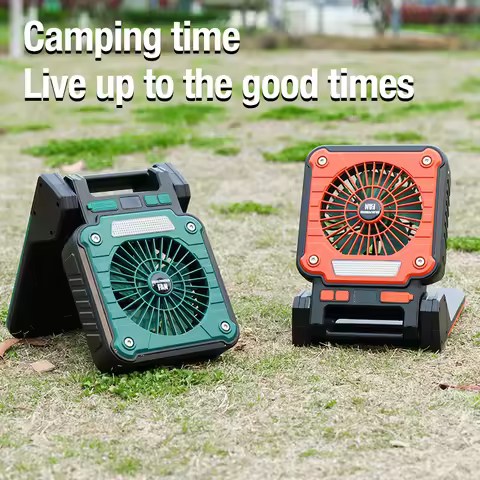 Outdoor camping fan portable USB tent lighting LED multifunctional Amazon camping solar electric fan
