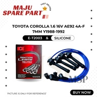 MSP PLUG CABLE TOYOTA COROLLA 1.6 16V AE92 4A-F 7MM SILICONE 1SET E-T2003