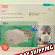 3M Aura 1870+ N95 Health Care Particulate Respirator and Surgical Mask 20 pcs