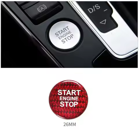 Carbon Fiber Start Stop Push Button Engine Ignition Switch Protective Sticker For Audi A3 A4L A5 A6 