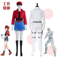 Cells At Work BLACK Red Blood Cell Cosplay Costume Full Set Anime Daily Wear Cosplay Outfit For Hall