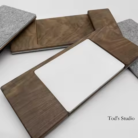 Solid Wood Trackpad & Keyboard Stand 2-in-1 for Imac Trackpad Base Wrist Cushion Support for HHKB FI