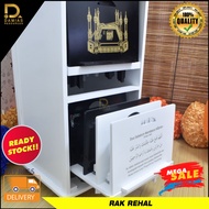 Rak Cabinet Wooden Kayu Serbaguna Simpan /Susun Rehal Storage Beroda Mudah Alih Warna Putih Almari