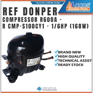 REFRIGERATOR DONPER COMPRESSOR R600A - 1/6HP (168W)-R CMP-S100CY1