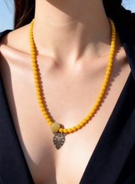 Crystal.EAA 設計款水晶項鏈 摩根織紋 摩根石 雄黃石