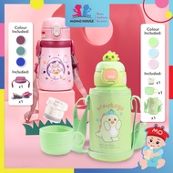 Baby Thermos Flask Botol Air Budak Stainless Steel Bottle With Straw Botol Air Baby Vacuum Flask The