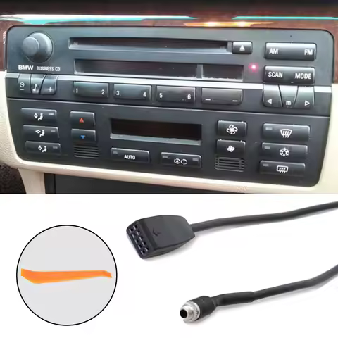 3.5mm Car AUX In Input Interface Adapter MP3 Radio Cable For BMW E39 E53 X 5 E46 320i 320ci 323i 325