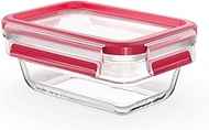 Tefal Masterseal Fresh Glass Rectangular Food Storage Container, 0.45 Litre, Stackable, for Oven and Freezer, N1040510, Transparent