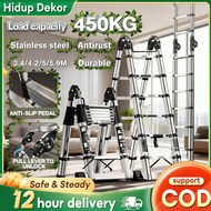 Tangga Lipat Telescopic Ladder Foldable Aluminum Heavy Duty load 500KG Transformable portable Anti-s