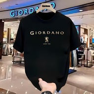 Giordano Short Sleeve Pria Original Cotton Print Kaos Santai Keren Tee