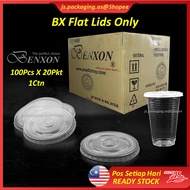 Benxon Flat Lid 2000Pcs = 1Ctn Disposable Plastic PP Cup Benxon 12oz /16oz/22oz / Penutup Rata Cawan