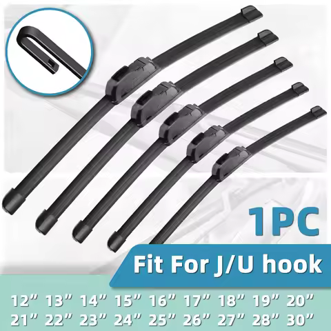 1PC Of Car Windshield Wiper Blade J/U Universal Soft Rubber All Season Boneless Car Wiper Blade 12 "