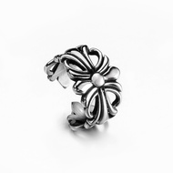 Chrome heart open titanium ring 02 stainless