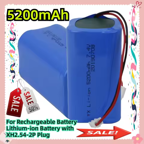 7.4V 5200Mah For Rechargeable Battery, Lithium-ion Battery with XH2.54-2P Plug