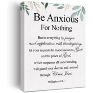 Christian Canvas Wall Art Philippians 4:6-7 Be Anxious for Nothing Canvas Print Positive Scripture C