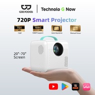 GOOJODOQ Portable Mini Projector With Bluetooth HD 720P Speaker HDMI Wifi 70 Inch Screen Lightweight