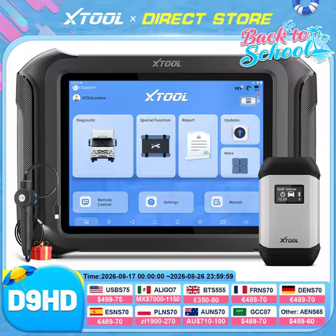 XTOOL D9HD Heavy Duty Truck Scanner Full System Diagnostic Tool With Topology Key Programming 45 Ser