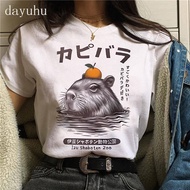 COD新款Funny 90s Capybara Tshirt Women T-Shirt Capibara Cartoons Clothes Girl Capybaras T Shirt Female