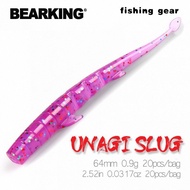 BEARKING UNAGI Slug 20pcs 64mm0.9g Fishing Artificial Soft Lures Silicone Bass Pike Minnow Swimbait 