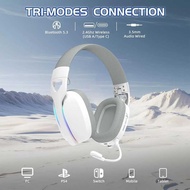 MAMBASNAKE x ATTACK SHARK L80 Wireless Headset, 2.4Ghz USB Gaming Headphones with Bluetooth 5.2, 50H