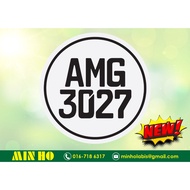 EV Style Number Plate Bulat Motorcycle Sticker (Custom Design) Motor