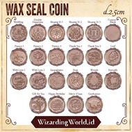 wax seal coin koin jadi pakai tempel undangan surat custom shuang xi - aquamarine