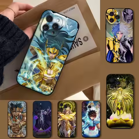 S-Saint Seiya Aiolos Camus Phone Case For IPhone 1716 15 14 13 Pro Max 11 12 Mini X Xs XR Black Sili