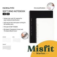 kokuyo Soft Ring Notebook SQUARED GRID A5 B5 /70 Sheets BLACK Business Series