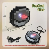 Rechargeable Pixel Compass Keychain Peripheral design Toy Trinket Use Movable Compass Keychain Real-