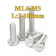 304 Stainless Steel Round Head Flat Slot Bolt M1.6/M2/M2.5/M3/M4/M5 (XINKE-RM-MY)