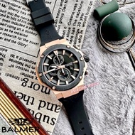 BALMER | 8812G BRG-4 Chronograph Sapphire Men's Watch with Black Dial Black Silicon Strap Embossed w