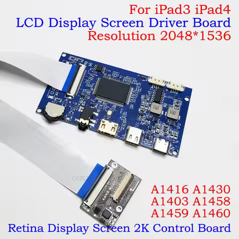 Controller Driver Board For IPAD3 / 4 2K 2048X1536 LP097QX1 A1416 A1430 A1403 A1458 A1459 A1460 LCD 