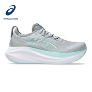 ASICS Women GEL-NIMBUS 27 Running Shoes in Piedmont Grey/Illuminate Mint