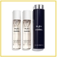 CHANEL 香奈兒組合蔚藍淡香精香水旅行三件套裝 BLEU DE CHANEL EAU DE PARFUM TRAVEL SPRAY DUO SET 20ML X3