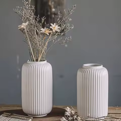 Hydroponic Ceramic Vase Flower Aesthetic Decoration Vintage Small Vase Luxury Ikebana Jarrones Decor