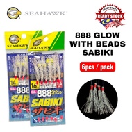 SEAHAWK GL 888 GLOW SABIKI WITH BEADS READY TO USE