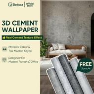 【3D Cement Texture】Industrial Cement Style Concrete Effect Modern Rumah Self-Adhesive Modern Design