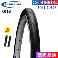 Schwalbe หนึ่งนิ้ว451 406สีเหลืองขอบด้านนอก20*1-1/8พับได้ยางรถขึ้นรูปได้