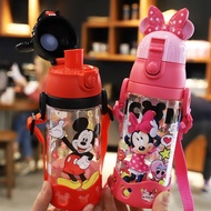 ถูกสุดBPA FREEพร้อมส่ง Disney กระติกน้ำเด็ก หลอดดูด มีสายสะพาย มียางกันกระแทกที่ก้น​