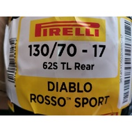 TAYAR PIRELLI DIABLO ROSSO SPORT TUBELESS 130 / 70 - 17 1307017 Tyre Tyres Tire Tires Motorcycle Mot