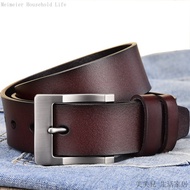 [T-Belt] Genuine Leather Belt All-Match Men's Cowhide Pin Buckle Belt Wide Jeep Men's Cowhide Belt M