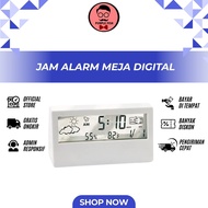 Jam Meja Digital Thermometer Hygrometer Weather Station