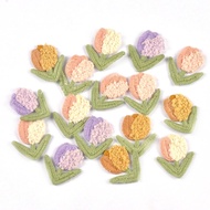 10pcs 3.6x3.1cm Mix 4-color Tulip Shaped Patches For DIY Hand Sewing Personalized Accessories Clothi